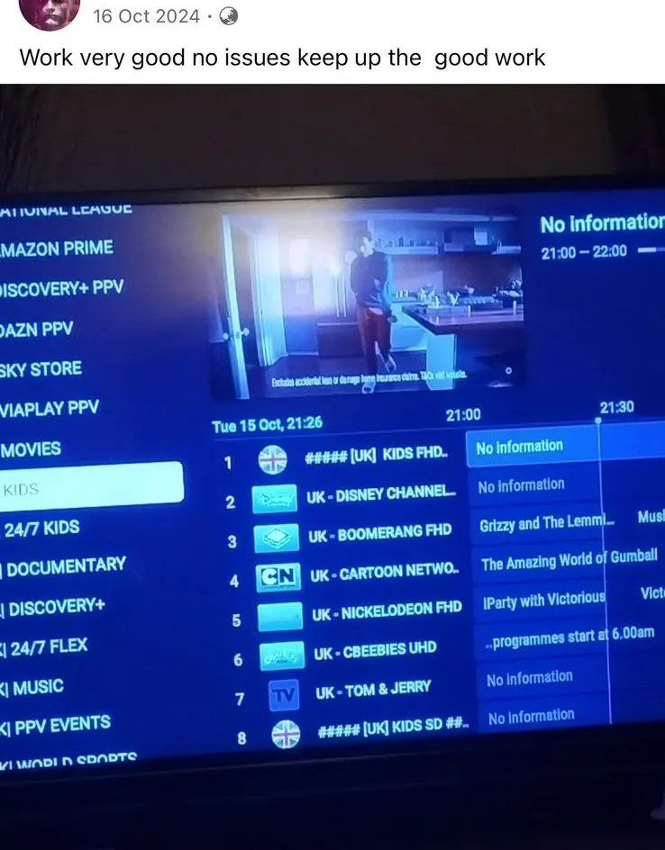 Kundenbewertung 2 für GRMNIPTV - Großartige Bildqualität